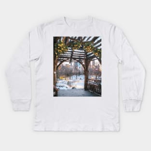 Central Park Winter Kids Long Sleeve T-Shirt